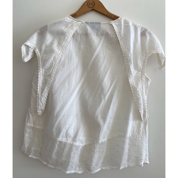 100% Cotton White Embroidered Blouse - Picture 3 of 3